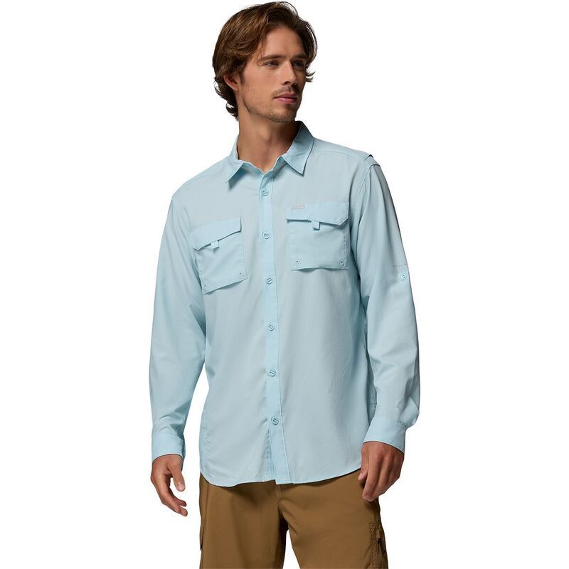 コロンビア メンズ トップス シャツ 長袖 Columbia Silveridge Utility II LongSleeve Shirt Mens Marine Light シルバー