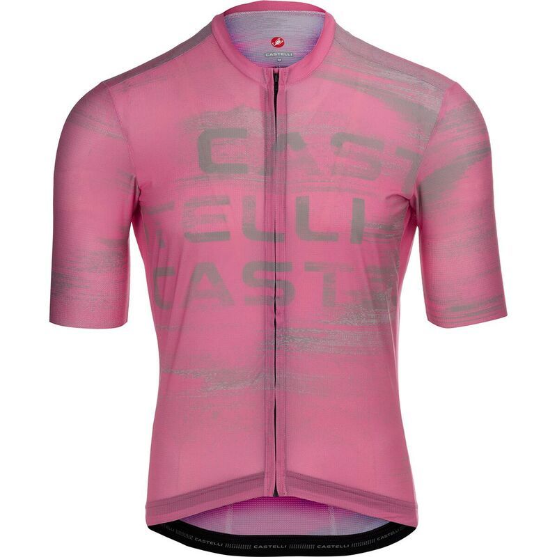 カステリ メンズ トップス Tシャツ ジャージー ロゴ Castelli Stratus Logo Limitedition Jersey Mens Rosa GiroClaySilver Moon シルバー