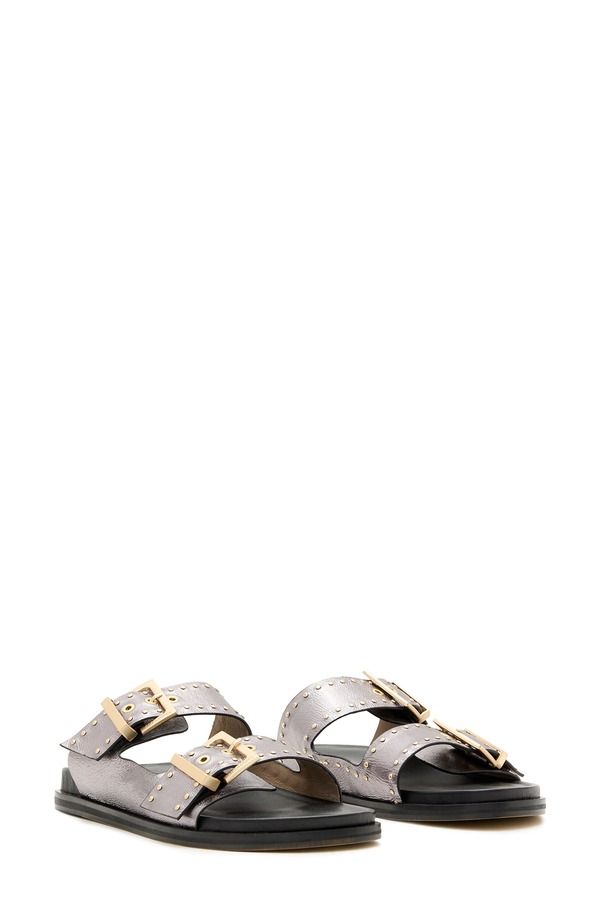 オールセインツ レディース シューズ サンダル AllSaints Magda Two Strap Stud Sandal Silver シルバー