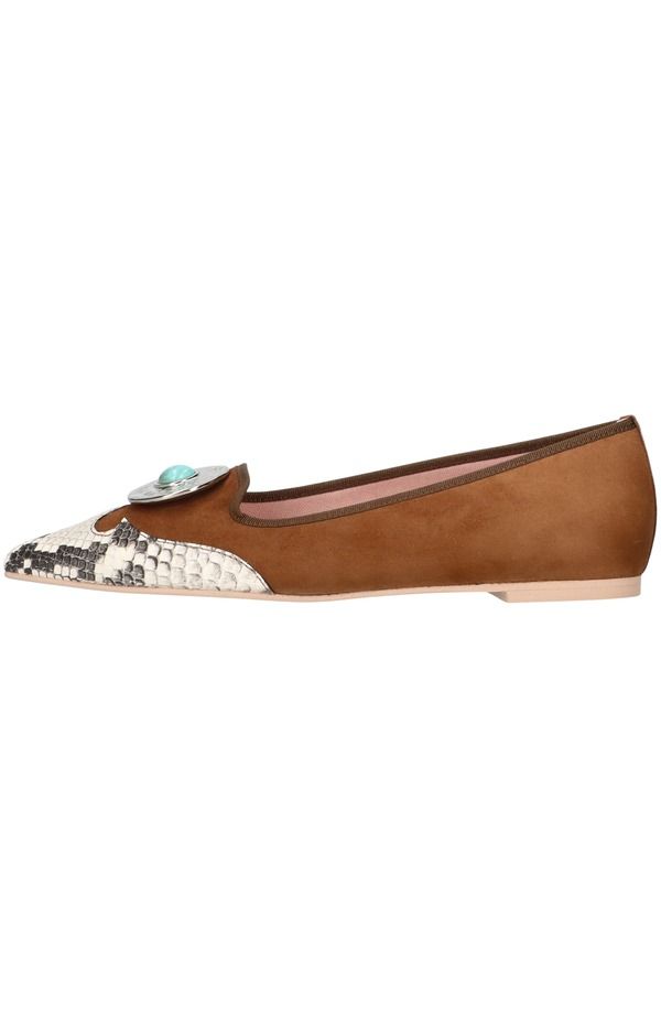 プリティ・バレリーナ レディース シューズ スリッポン・ローファー Pretty Ballerinas Cowboy Pointed Toe Loafer Brown ブラウン