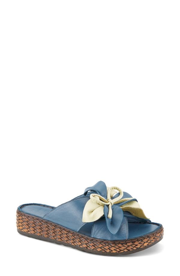 スプリングステップ レディース シューズ ヒール サンダル Spring Step Hilary Wedge Slide Sandal Blue ブルー