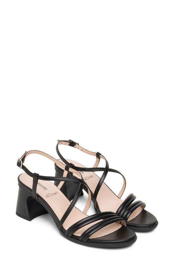 ネーロ ジャルディーニ レディース シューズ ヒール サンダル NeroGiardini Strappy Flared Heel Sandal Black ブラック