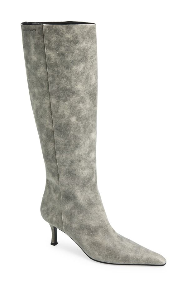 アレキサンダーワン レディース シューズ ブーツ・レインブーツ Alexander Wang Vera Tube Pointed Toe Boot Black Crackle Grey ブラック