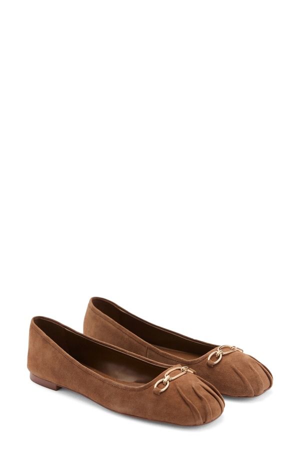 マンゴ レディース シューズ パンプス MANGO Link Ballet Flat Medium Brown ブラウン