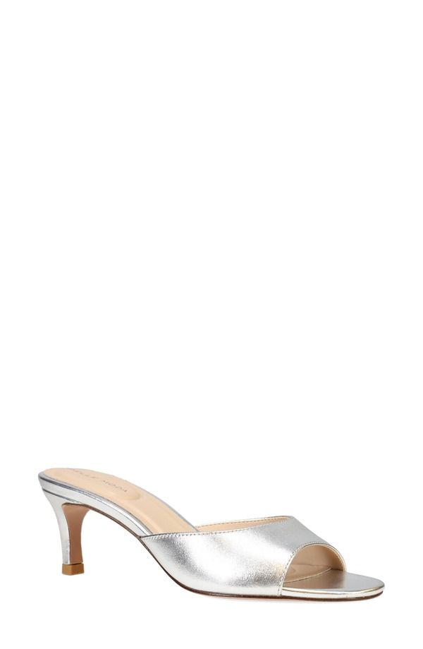 ペレモーダ レディース シューズ ヒール サンダル Pelle Moda Unia Kitten Heel Slide Sandal Silver シルバー
