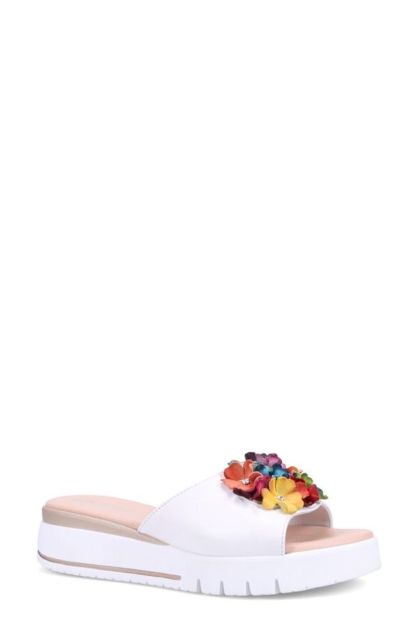 ロンホワイト レディース シューズ サンダル プラットフォーム Ron White Ravella Platform Wedge Slide Sandal White ホワイト