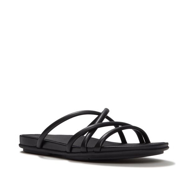 フィットフロップ レディース シューズ サンダル レザー FitFlop Gracie Leather Strappy Slides All Black ブラック 27,160円