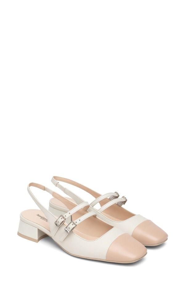 ネーロ ジャルディーニ レディース シューズ ヒール キャップ NeroGiardini Slingback Cap Toe Pump White Blush ホワイト