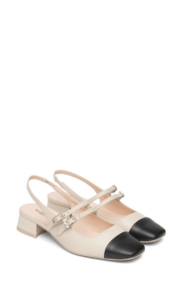 ネーロ ジャルディーニ レディース シューズ ヒール キャップ NeroGiardini Slingback Cap Toe Pump Beige Black ブラック