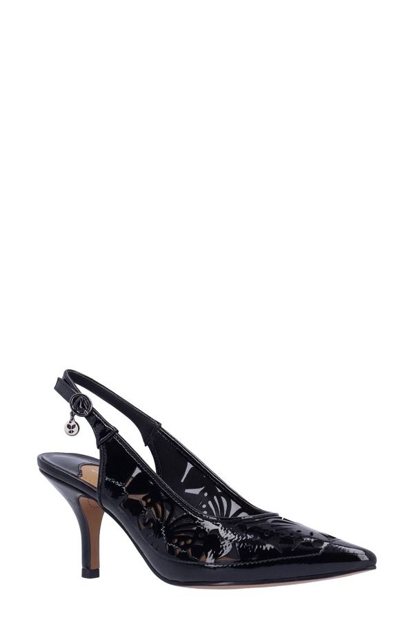 ジェイレニー レディース シューズ ヒール キャップ J Rene Vanani Slingback Pointed Cap Toe Pump Black ブラック