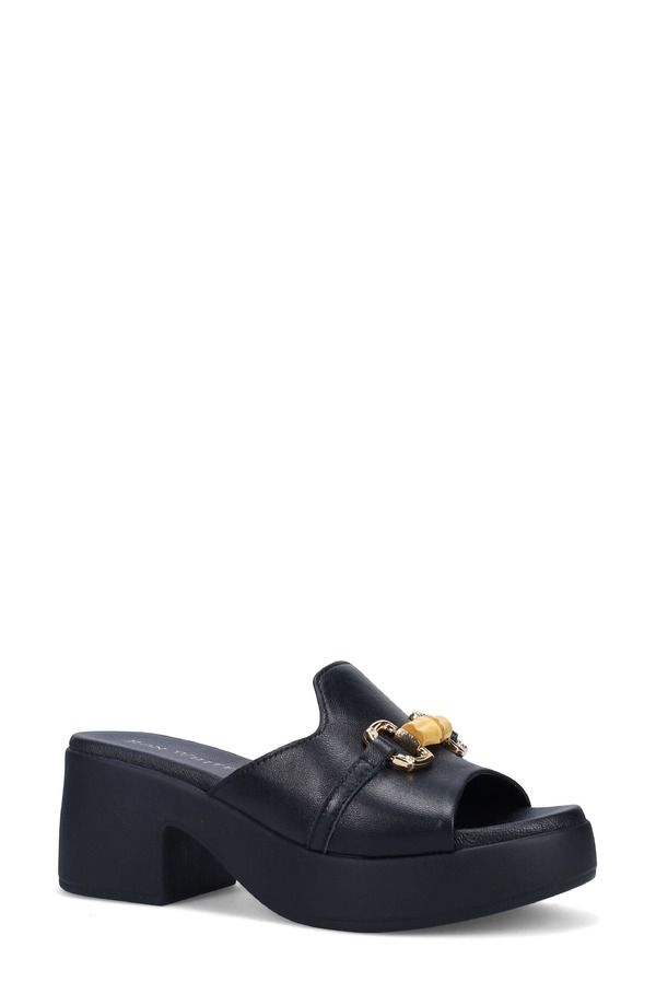 ロンホワイト レディース シューズ ヒール プラットフォーム サンダル Ron White Gwyna Platform Slide Sandal Onyx