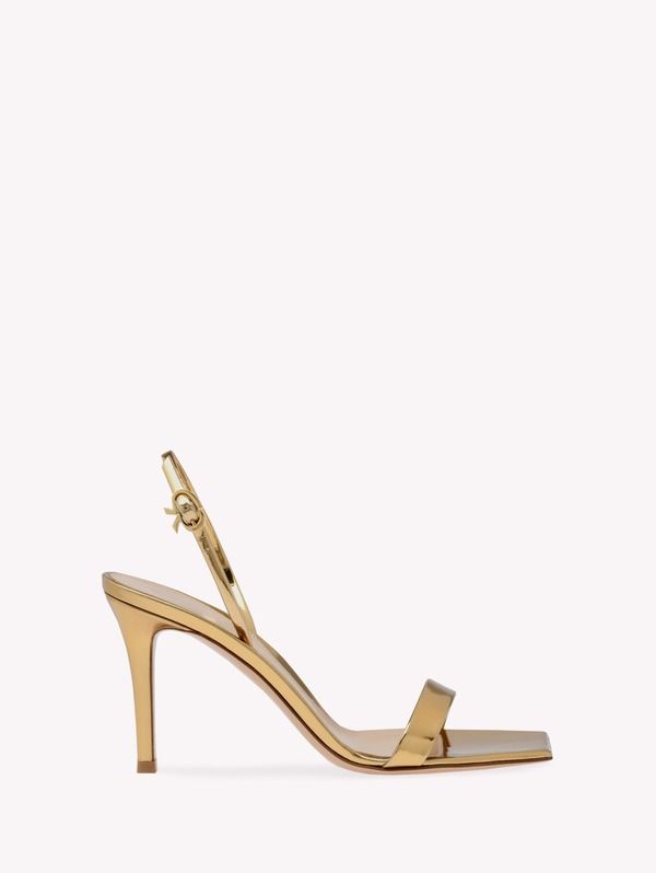 ジャンヴィト ロッシ レディース シューズ サンダル Gianvito Rossi Ribbon Stiletto 85 Sandal Metallic Gold Leather ゴールド