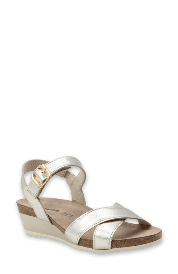 ナオト レディース シューズ ヒール サンダル Naothrone Wedge Sandal Radiant Gold Leather ゴールド