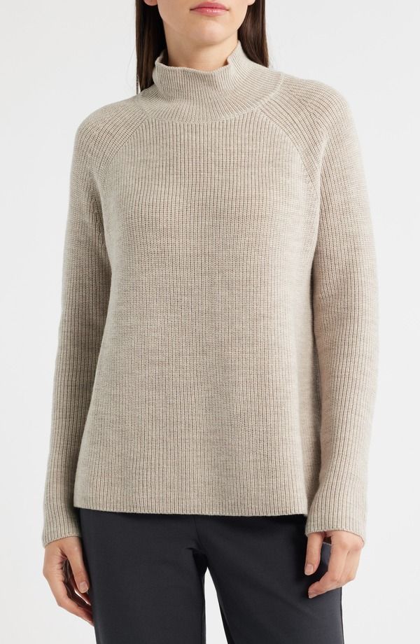 エイリーンフィッシャー レディース アウター パーカー・スウェット タートルネック ウール セーター Eileen Fisheraglan Sleeve Merino Wool Turtleneck Sweater Maple Oat