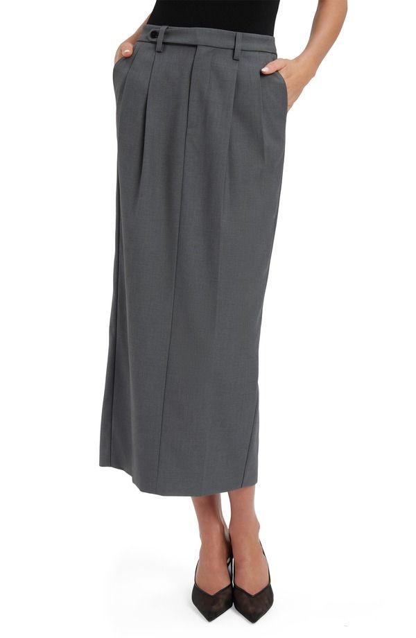 バードット レディース ボトムスカート ミディ Bardot Amiah Midi Skirt Dark Grey グレー