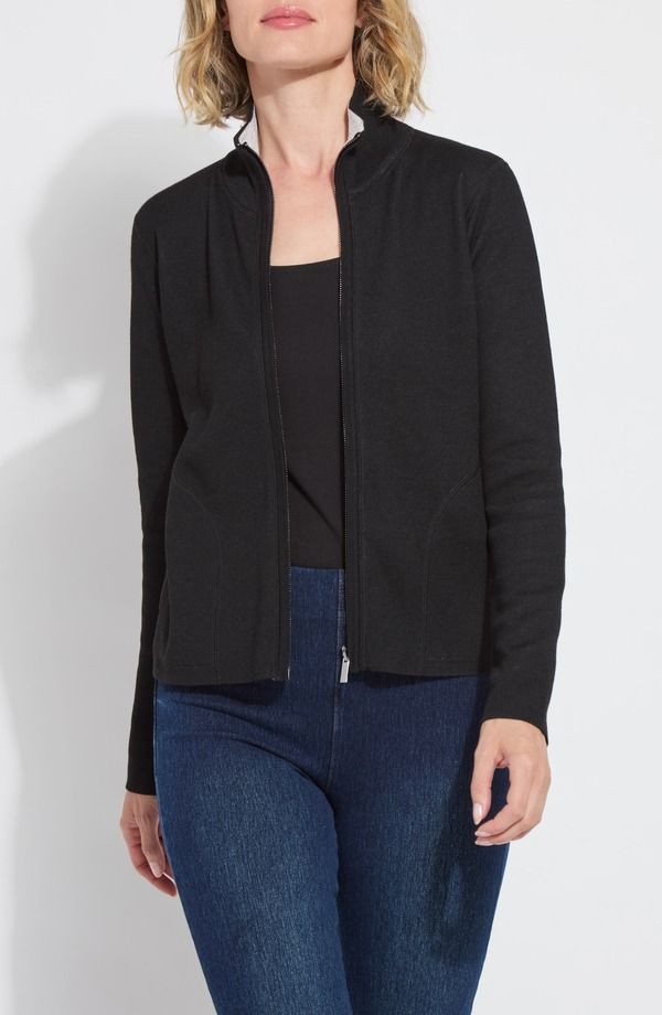 リジー レディース アウター パーカー・スウェット カーディガン Lysse Reversible Zip Up Cardigan Black Pearl Grey Melange パール