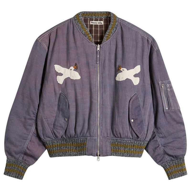 ストーリーエムエフジー メンズ アウター ジャケット・ブルゾン Story mfg Hand Applique Purple Peace Seed Bomber Purple Peace パープル