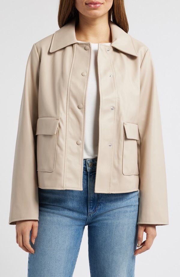 サムエデルマン レディース アウター ジャケット・ブルゾン レザー フェイクレザー Sam Edelman Faux Leather Swing Jacket Oatmeal オートミール