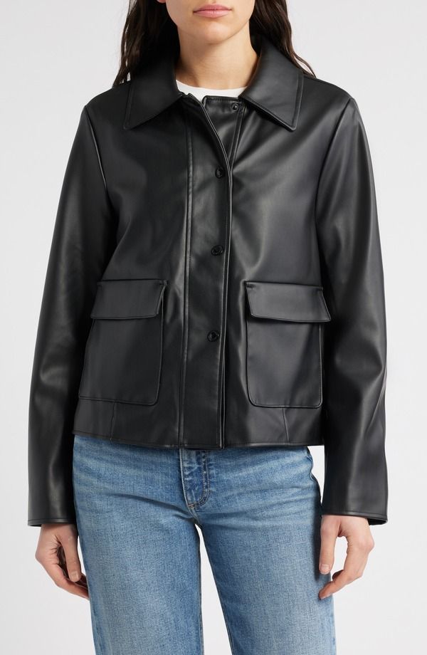 サムエデルマン レディース アウター ジャケット・ブルゾン レザー フェイクレザー Sam Edelman Faux Leather Swing Jacket Black Black ブラック