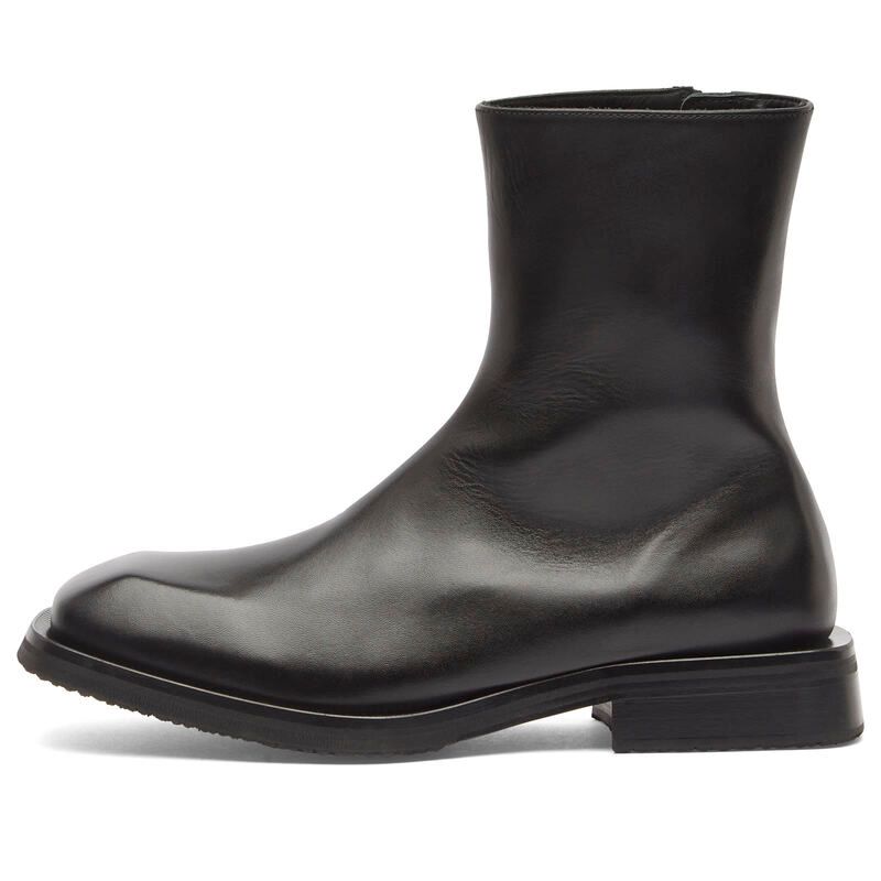 エイティス メンズ シューズ ブーツ・レインブーツ レザー Eytys Piston Black Leather Boots Black ブラック