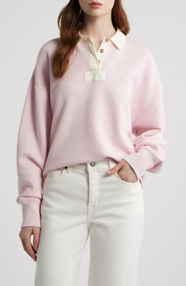 ラグアンドボーン レディース アウター パーカー・スウェット ヴィンテージ ポロシャツ パイル シャツ rag bone Vintage Terry Polo Sweatshirt Peony
