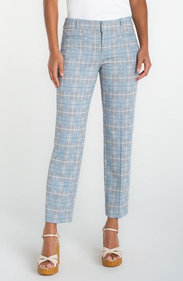 リヴァプール ロサンゼルス レディース ボトムス レギンストレート パンツ アンクル Liverpoolos Angeles Holly Plaid Welt Pocket Ankle Straight Leg Pantshadow Blue Multi ブル