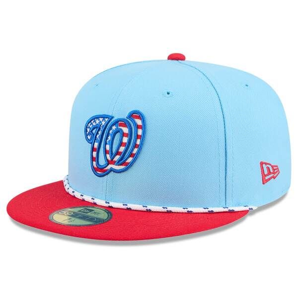 ニューエラ メンズ アクセサリー 帽子 Mens New Era Light BlueRed Washingtonationals 2025 Fourth of July 59FIFTY Fitted Hat Light Blue ブルー