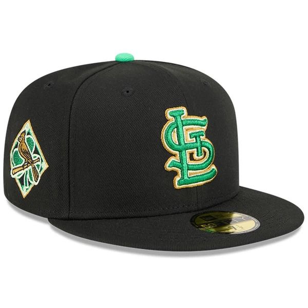 ニューエラ メンズ アクセサリー 帽子 Mens New Era Black St Louis Cardinals 2026 St Patricks Day 59FIFTY Fitted Hat Black ブラック