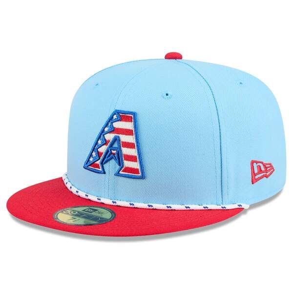ニューエラ メンズ アクセサリー 帽子 Mens New Era Light BlueRed Arizona Diamondbacks 2025 Fourth of July 59FIFTY Fitted Hat Light Blue ブルー