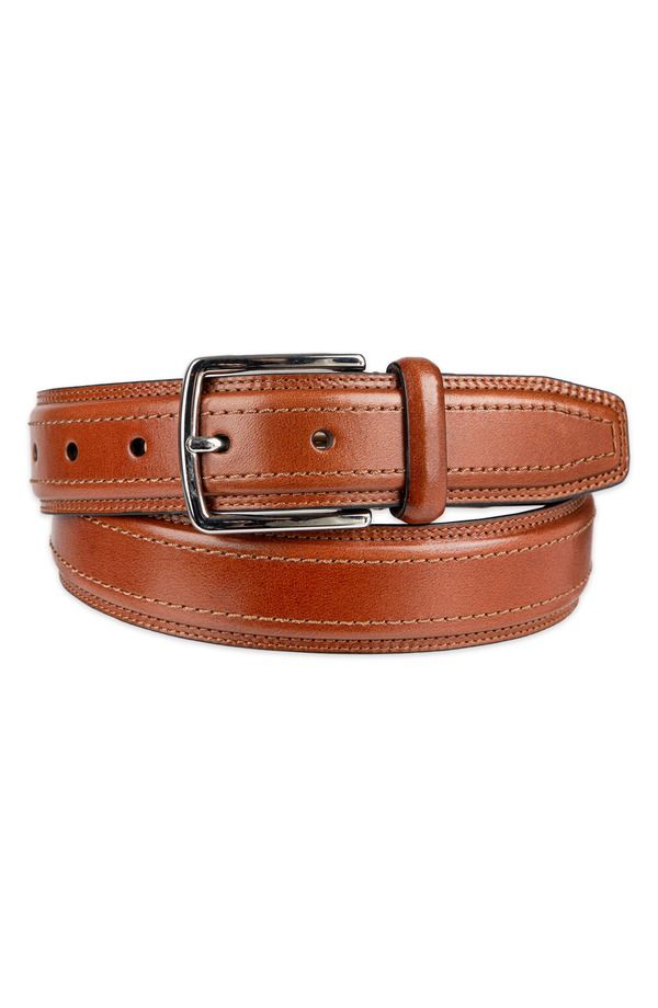 コールハーン メンズ アクセサリー ベルト レザー Cole Haan Stitched Leather Beltan タン