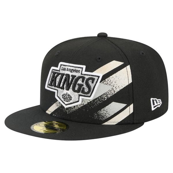 ニューエラ メンズ アクセサリー 帽子 Mens New Era Black Los Angeles Kings Faded Lines 59FIFTY Fitted Hat Black ブラック