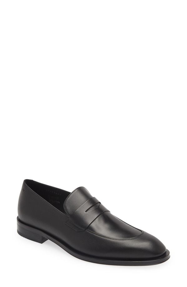 ボス メンズ シューズ ローファー BOSS Derreck Penny Loafer Blk