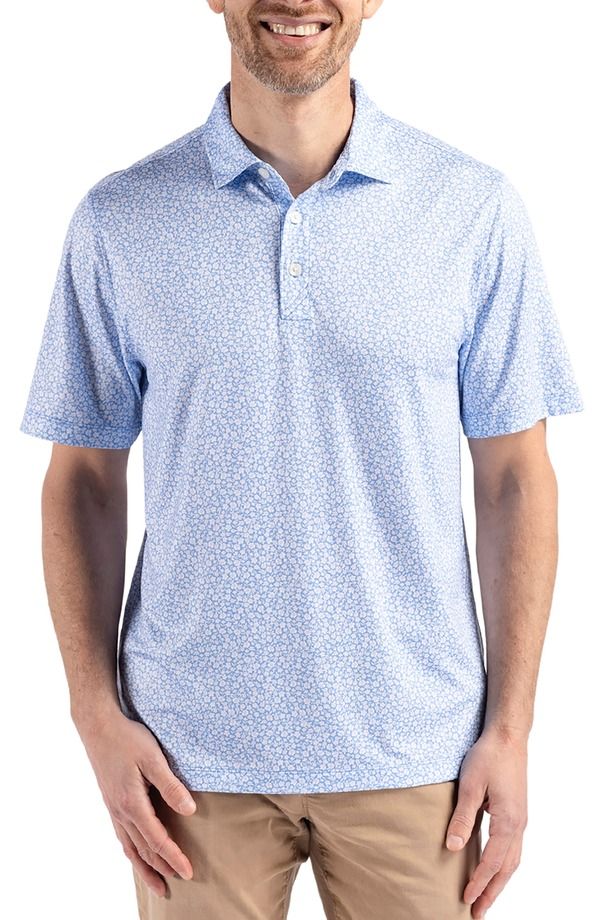 カッターアンドバック メンズ トップス ポロシャツ プリント Cutter Buck Pike Flora Print Polo Atlas