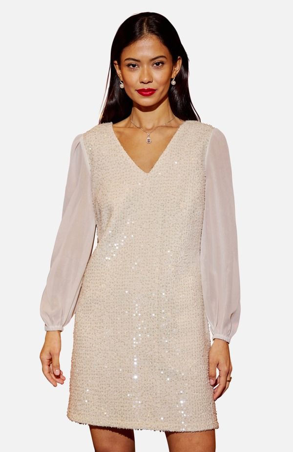 ユミキム レディース トップス ワンピースパンコール Yumi Sequin Tunic Dress White ホワイト