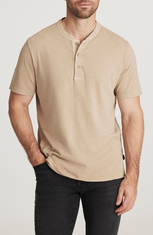 ３４ヘリテージ メンズ トップス シャツ コットン 34 Heritage Slub Cotton Short Sleeve Henley Twill