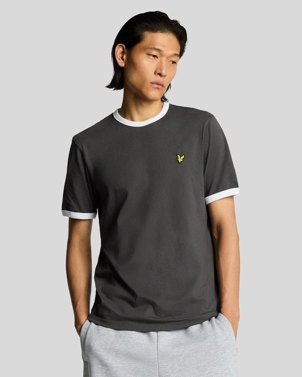 ライルアンドスコット メンズ トップス Tシャツ Lyle Scott Ringer Tshirt Gunmetal White ホワイト