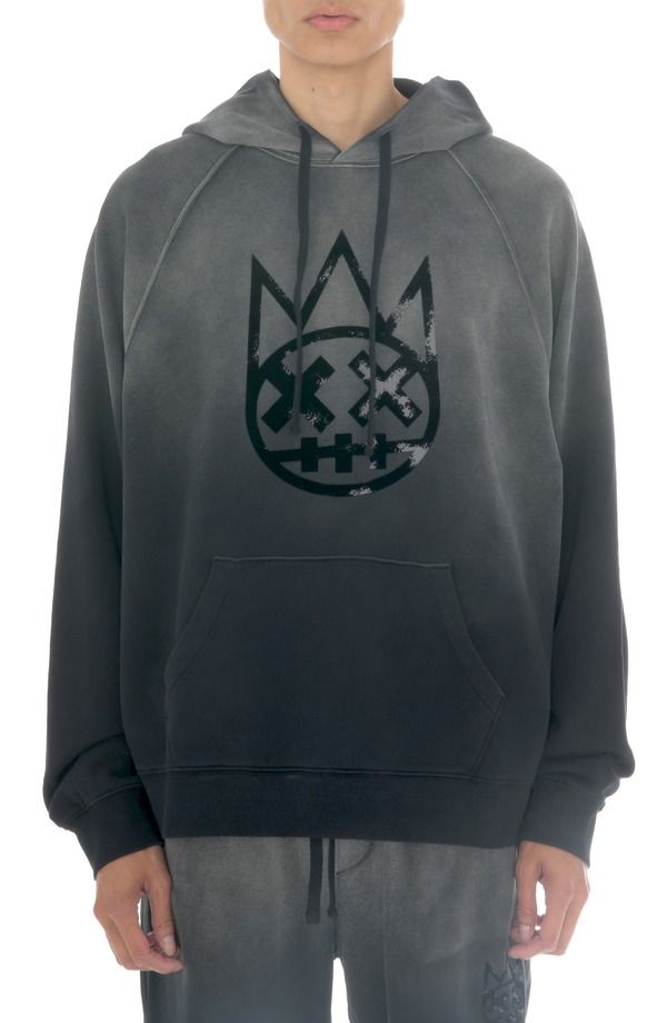 カルト オブ インディビジュアリティ メンズ アウター パーカー・スウェット ロゴ グラフィック Cult of Individuality Shimuchan Flocked Logo Graphic Hoodie Vintage Black ブラック