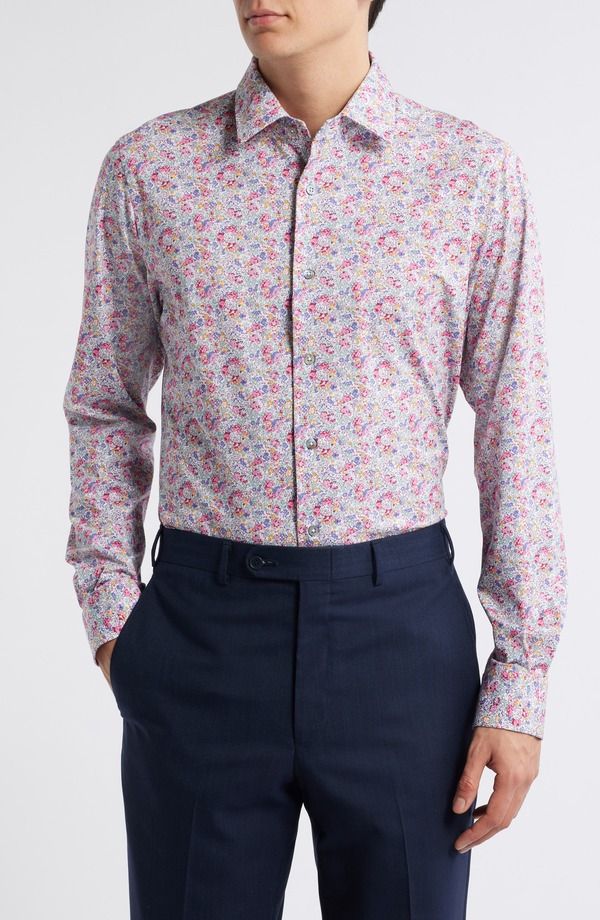 ザネッラ メンズ トップス シャツ フラワー柄 プリント コットン ニット フラワー Zanella Garden Floral Print Knit Cotton Blendresshirt Multi マルチカラー