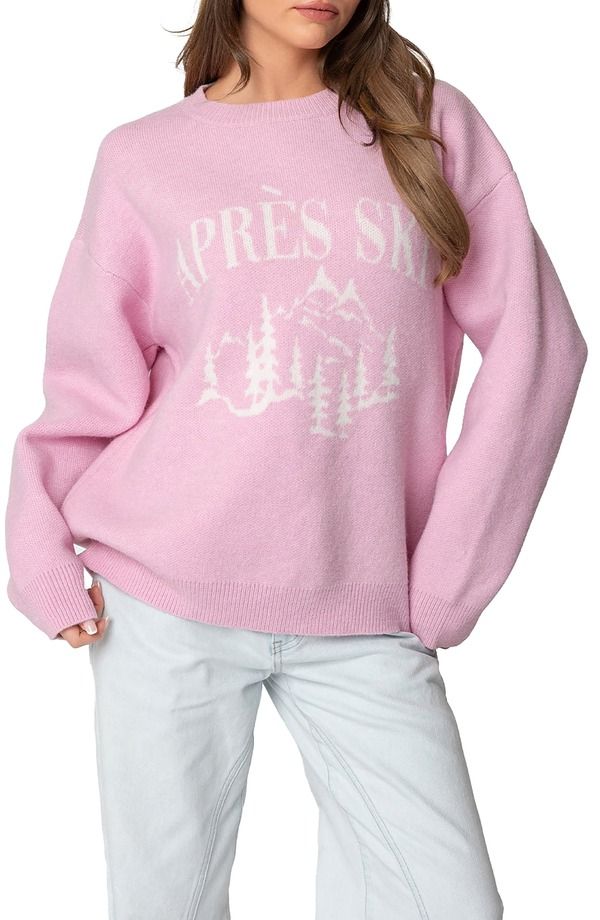 アディクテッド レディース アウター パーカー・スウェット セーター EDIKTED Aprski Oversize Sweater Pink ピンク