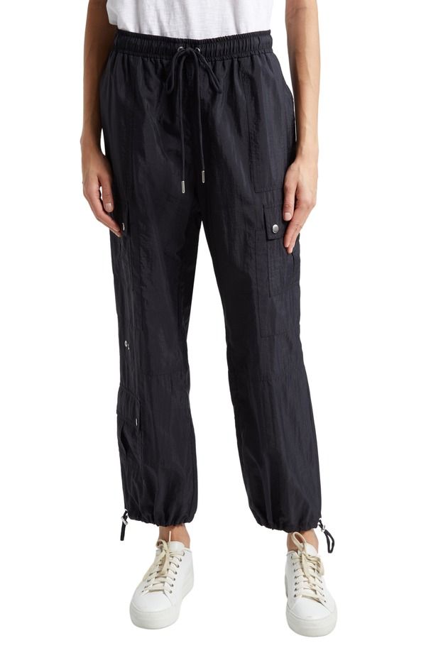 サンク セプト レディース ボトムス レギンス パンツ Cinq Sept Nitsan Parachute Pants Black ブラック