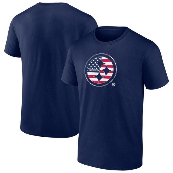 ファナティクス メンズ トップス Tシャツ トール MensFanatics Navy Pittsburgh Steelers Big Tall Americana TShirt Navy ネイビー