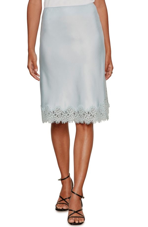 サンクチュアリー レディース ボトムスカート レーストリム レース Sanctuary Effortless Lace Trim Slip Skirt Blue Aura ブルー