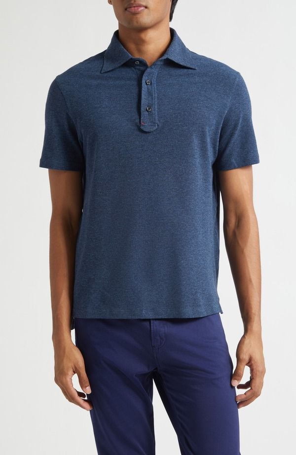 イザイア メンズ トップス ポロシャツ コットン ISAIA Cotton Polo Blue ブルー