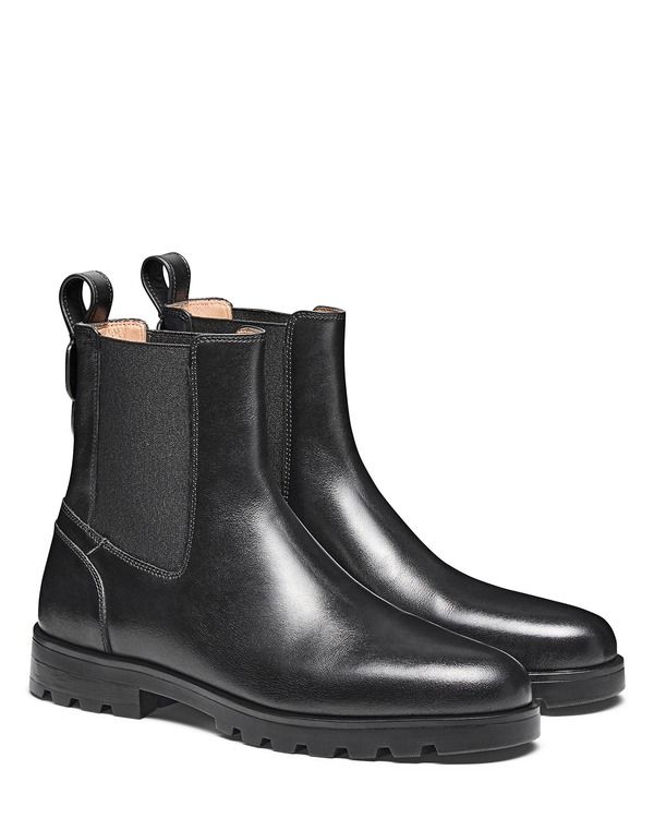 サントーニ レディース シューズ ブーツ・レインブーツ チェルシーブーツ チェルシー レザー Santoni Womens Leather Chelsea Boot Black ブラック