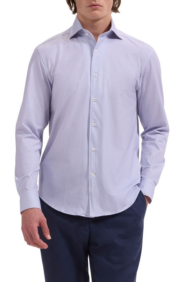 ブガッチ メンズ トップス シャツ プリント コットン Bugatchi Devon OoohCotton Optical Grid Print ButtonUp Shirt Lilac ライラック