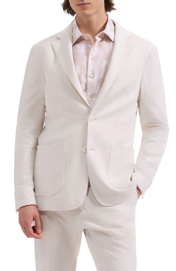 ブガッチ メンズ アウター ジャケット・ブルゾン コート リネン Bugatchi Aerolinen Blend Sport Coat Ivory アイボリー