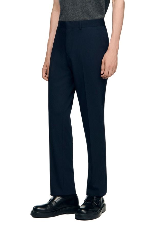 サンドロ メンズ ボトムス カジュアルパンツ SANDRO Wideleg suitrousers Navy Blue ネイビー