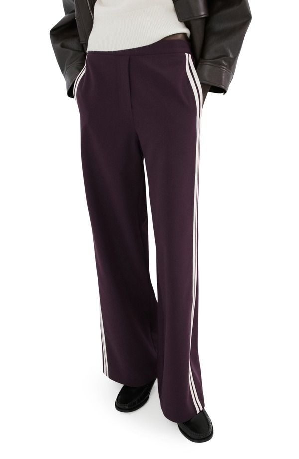 マンゴ レディース ボトムス レギンス パンツ MANGO Sophie Stripe Pants Wine ワイン