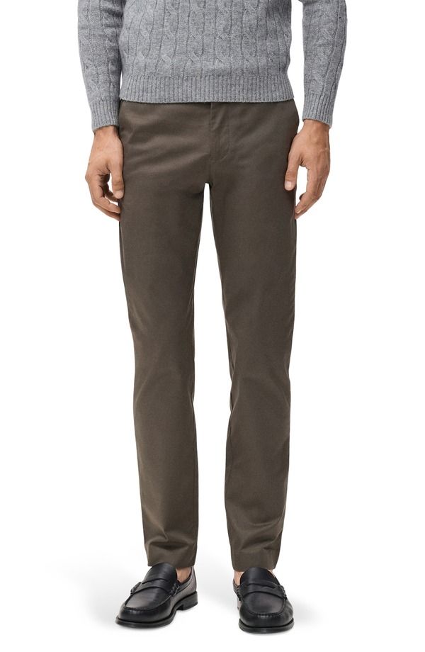 マンゴ メンズ ボトムス カジュアルパンツ スリムフィット MANGO Dublino Slim Fit Flat Front Stretch Chinos Chocolate チョコレート