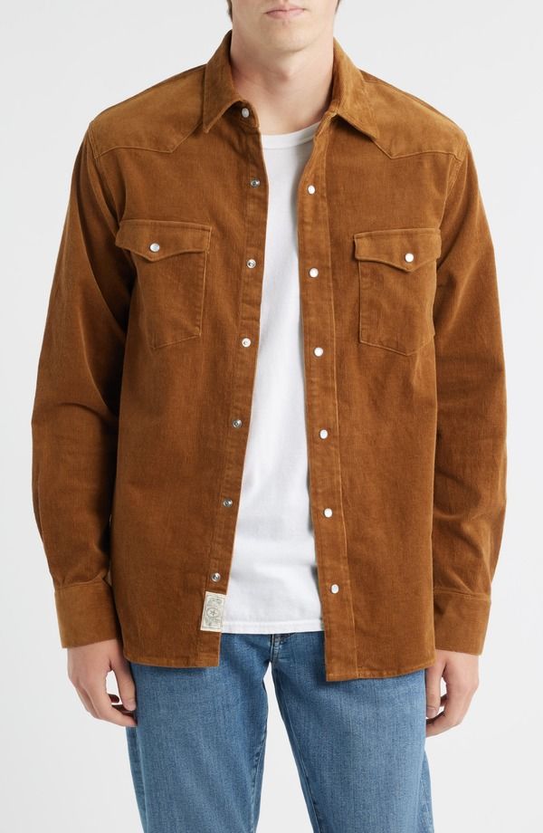 ショット ニューヨーク メンズ トップス シャツ コーデュロイ コットン Schott NYCotton Corduroy Western Shirtobacco